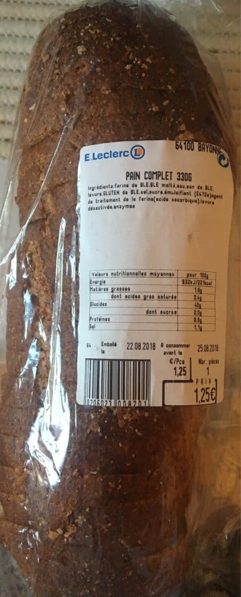 Open Food Facts Pain complet 330g packshot