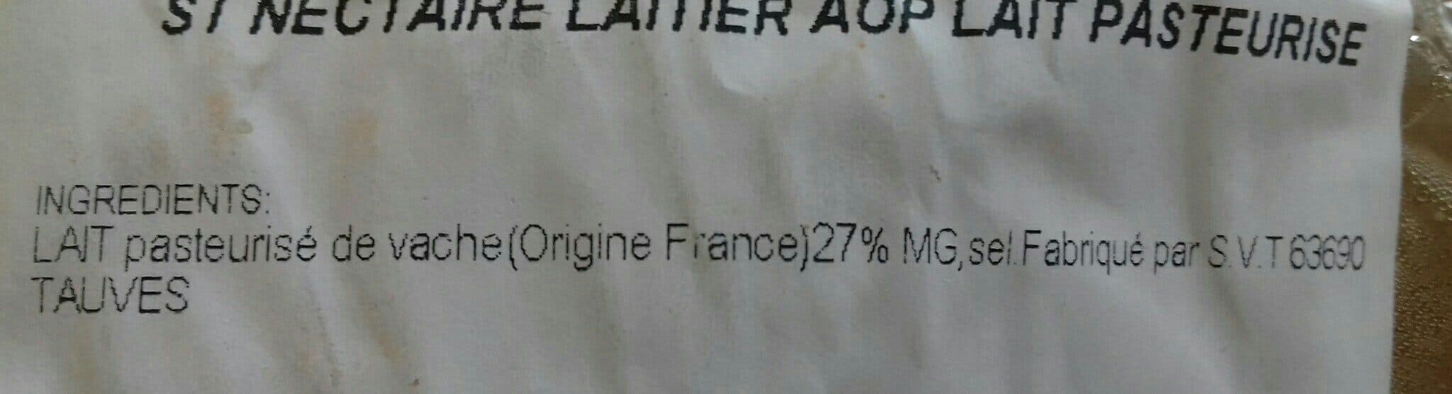 Open Food Facts St Nectaire laitier AOP lait pasteurisé packshot