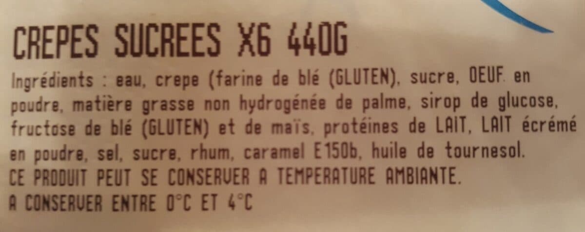 Open Food Facts Crêpes sucrées packshot