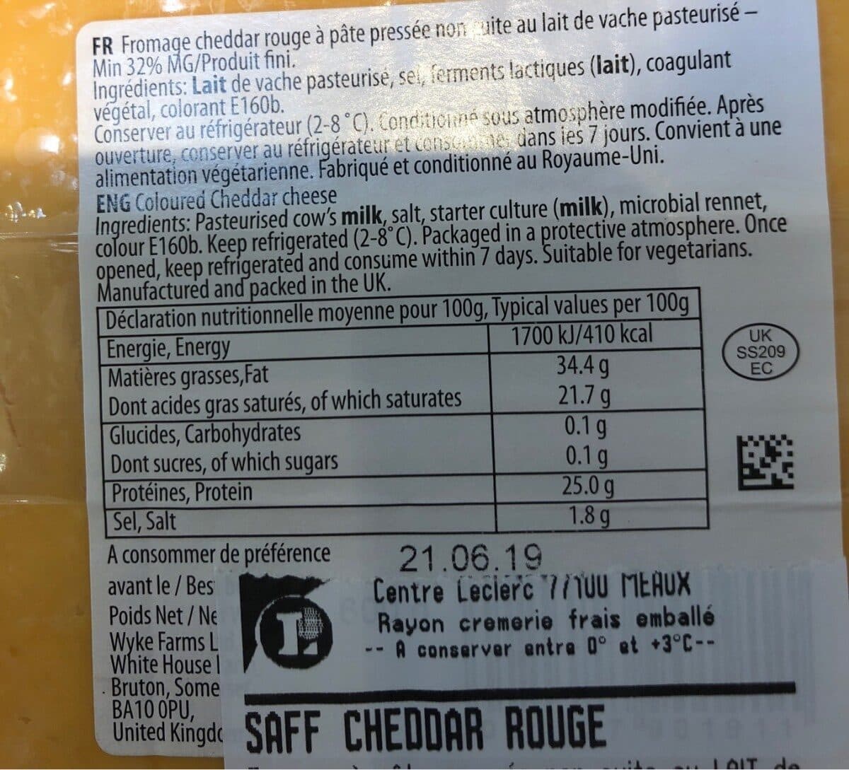 Open Food Facts Cheddar packshot