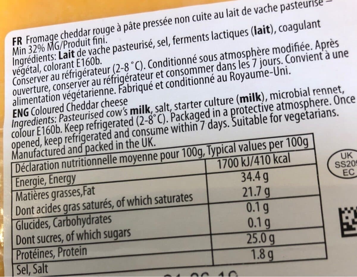 Open Food Facts Cheddar packshot