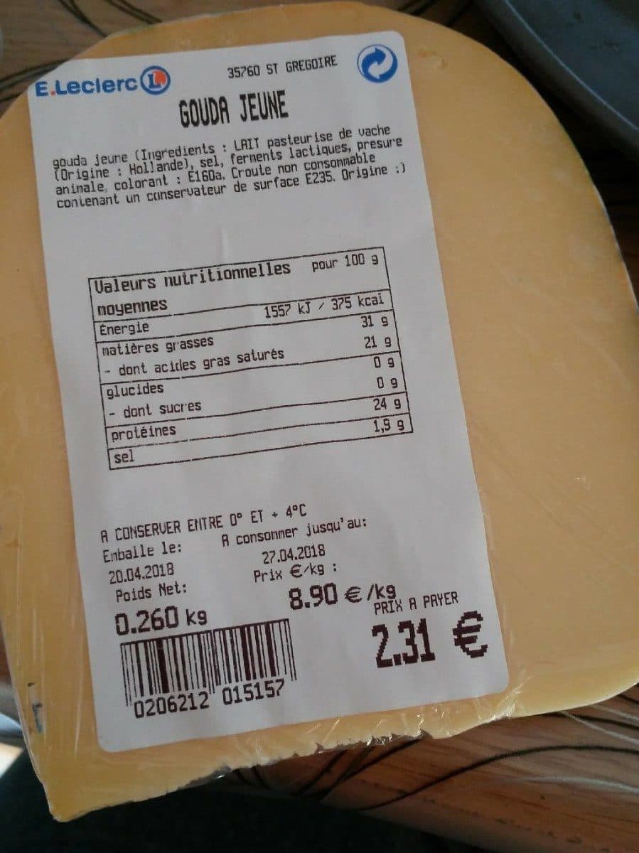 Open Food Facts Gouda jeune packshot