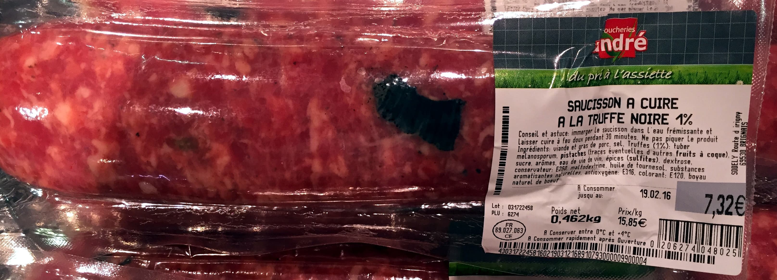 Boucheries André saucisson à cuire à la truffe noire packshot