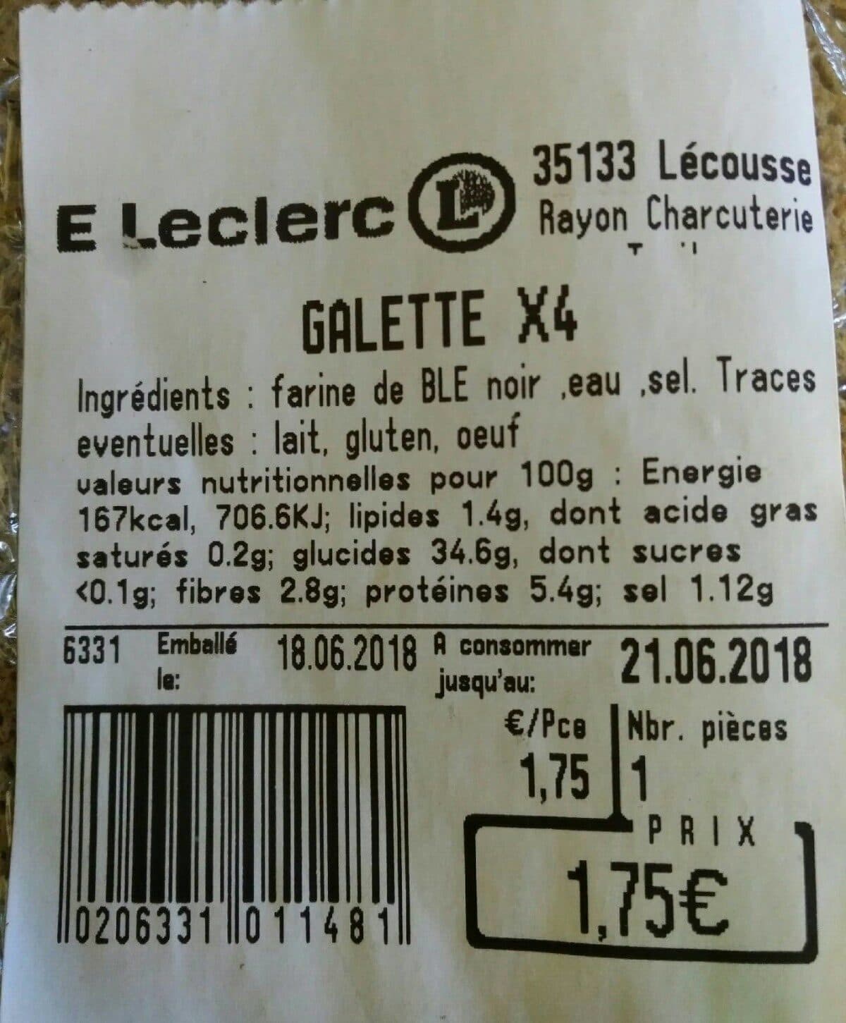 Open Food Facts Galette packshot