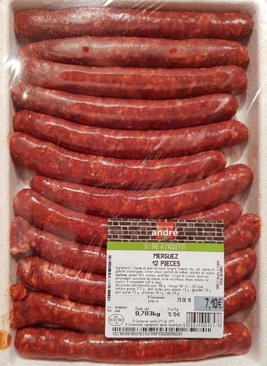 Open Food Facts Merguez 12 pièces packshot