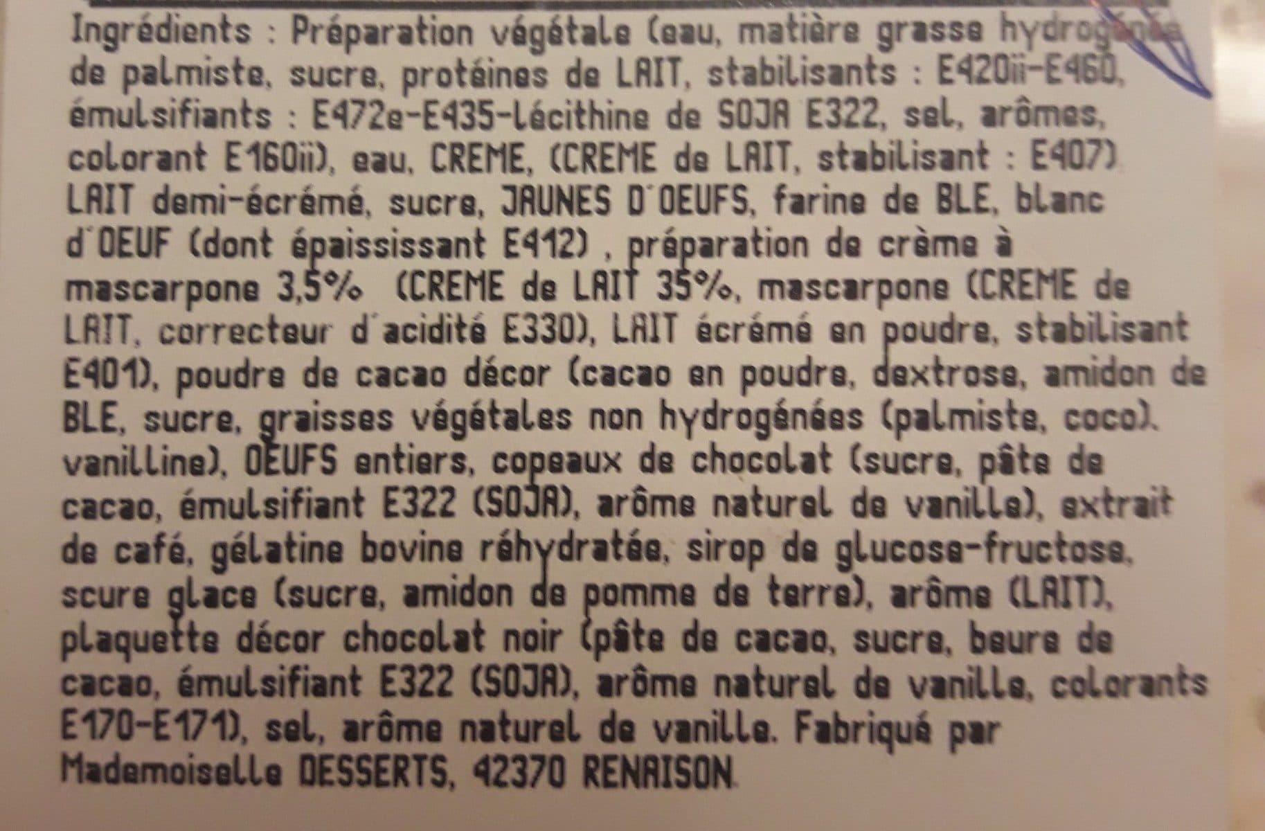 Open Food Facts Tiramisu packshot