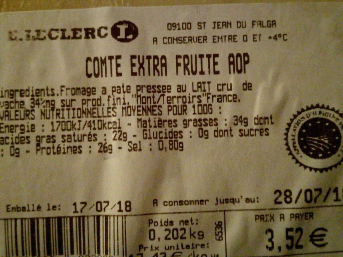 Open Food Facts Comté packshot