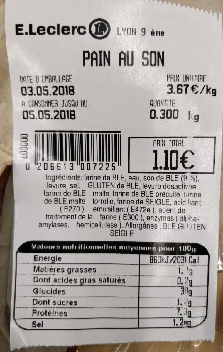 Open Food Facts Pain au son packshot