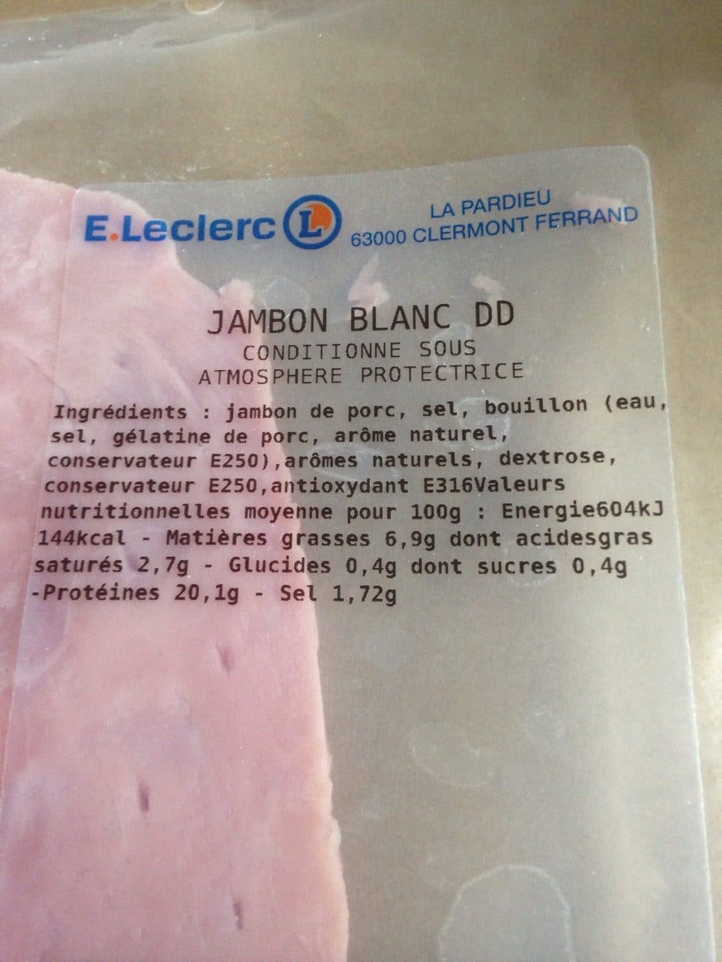 Leclerc Jambon packshot