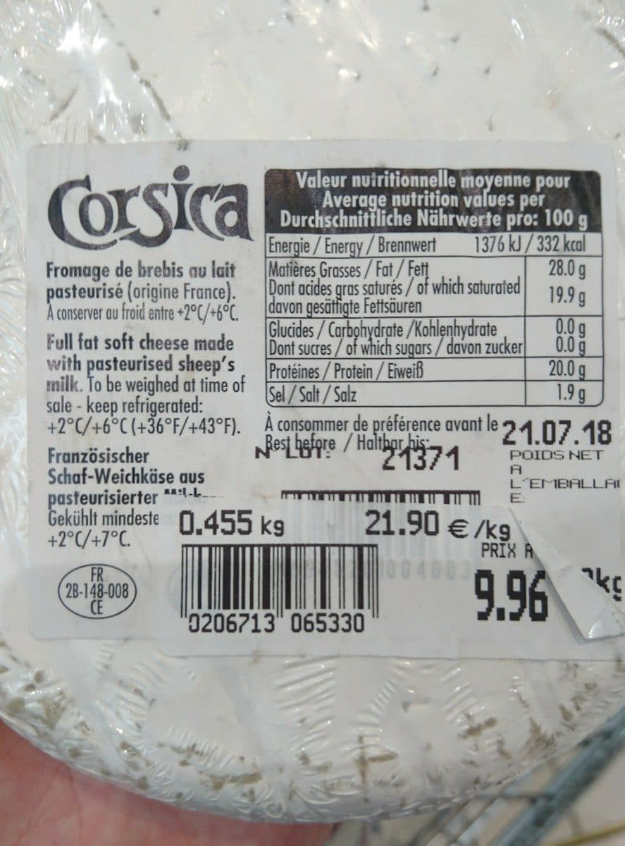 Open Food Facts Fromage de brebis packshot