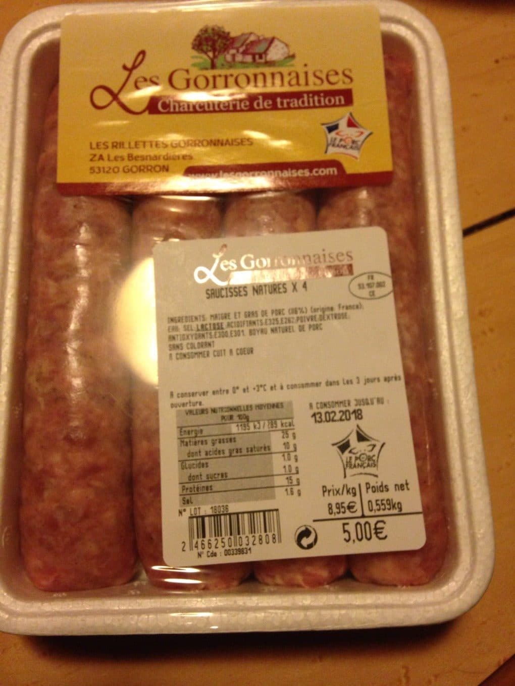 Les Gorronnaises Saucisse packshot