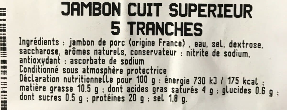 Open Food Facts Jambon cuit superieur packshot