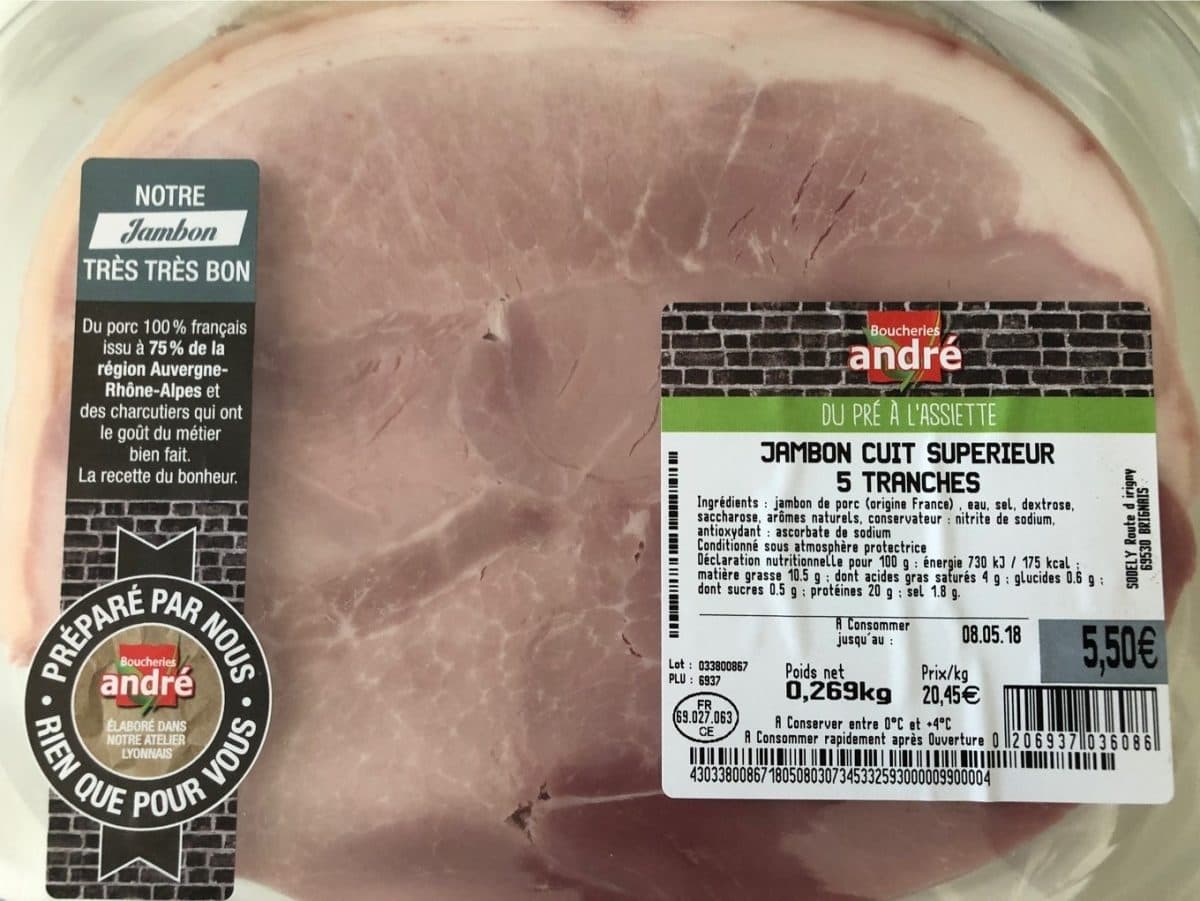 André Jambon cuit supérieur packshot