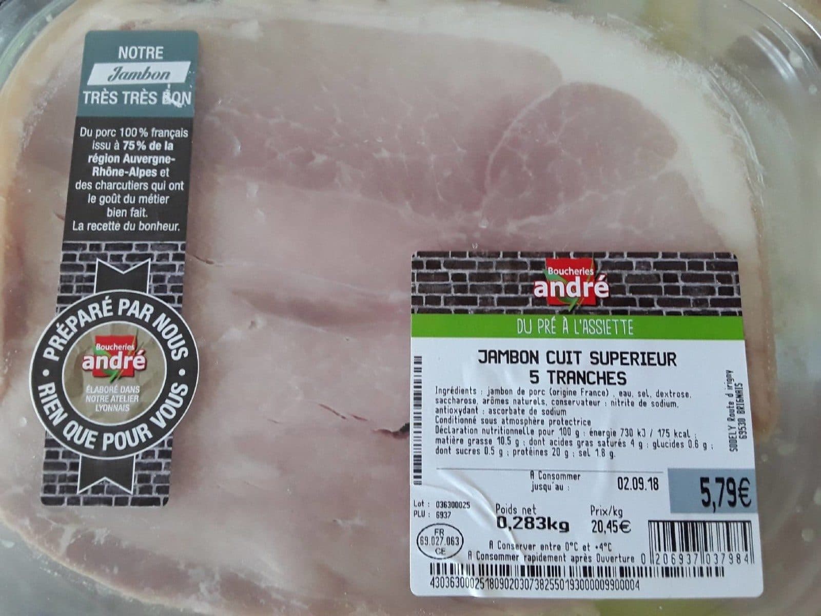 Open Food Facts Jambon cuit supérieur packshot