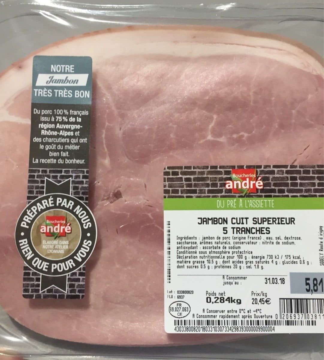 Open Food Facts Jambon cuit superieur packshot