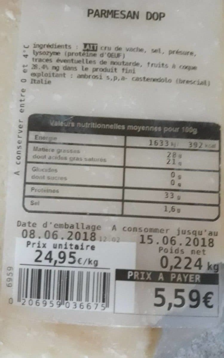 Open Food Facts Parmesan DOP packshot