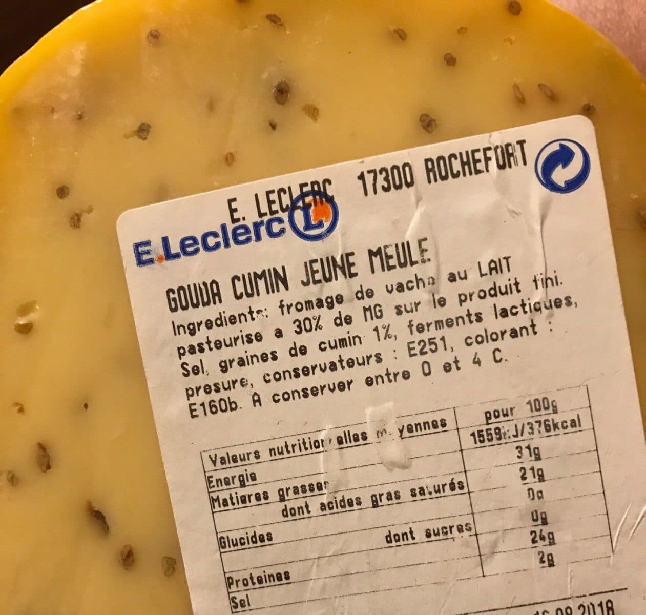 Open Food Facts Gouda cumin jeune meule packshot