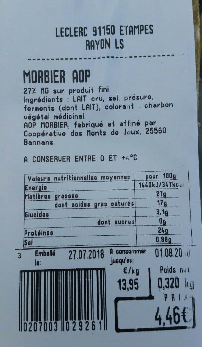 Open Food Facts Morbier AOP packshot