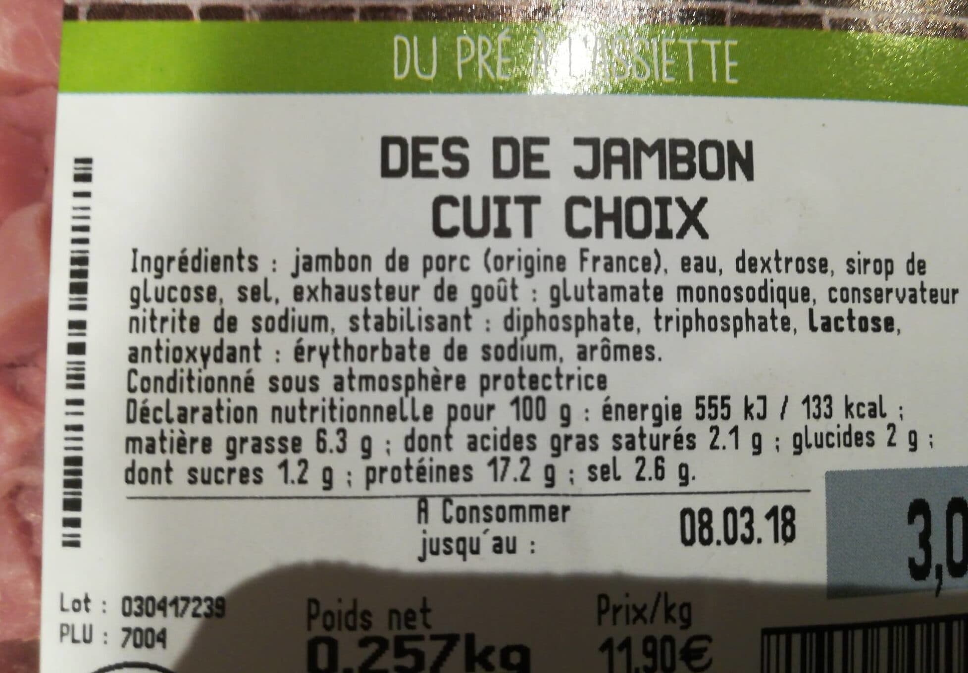 Boucherie André Des de jambon cuit packshot