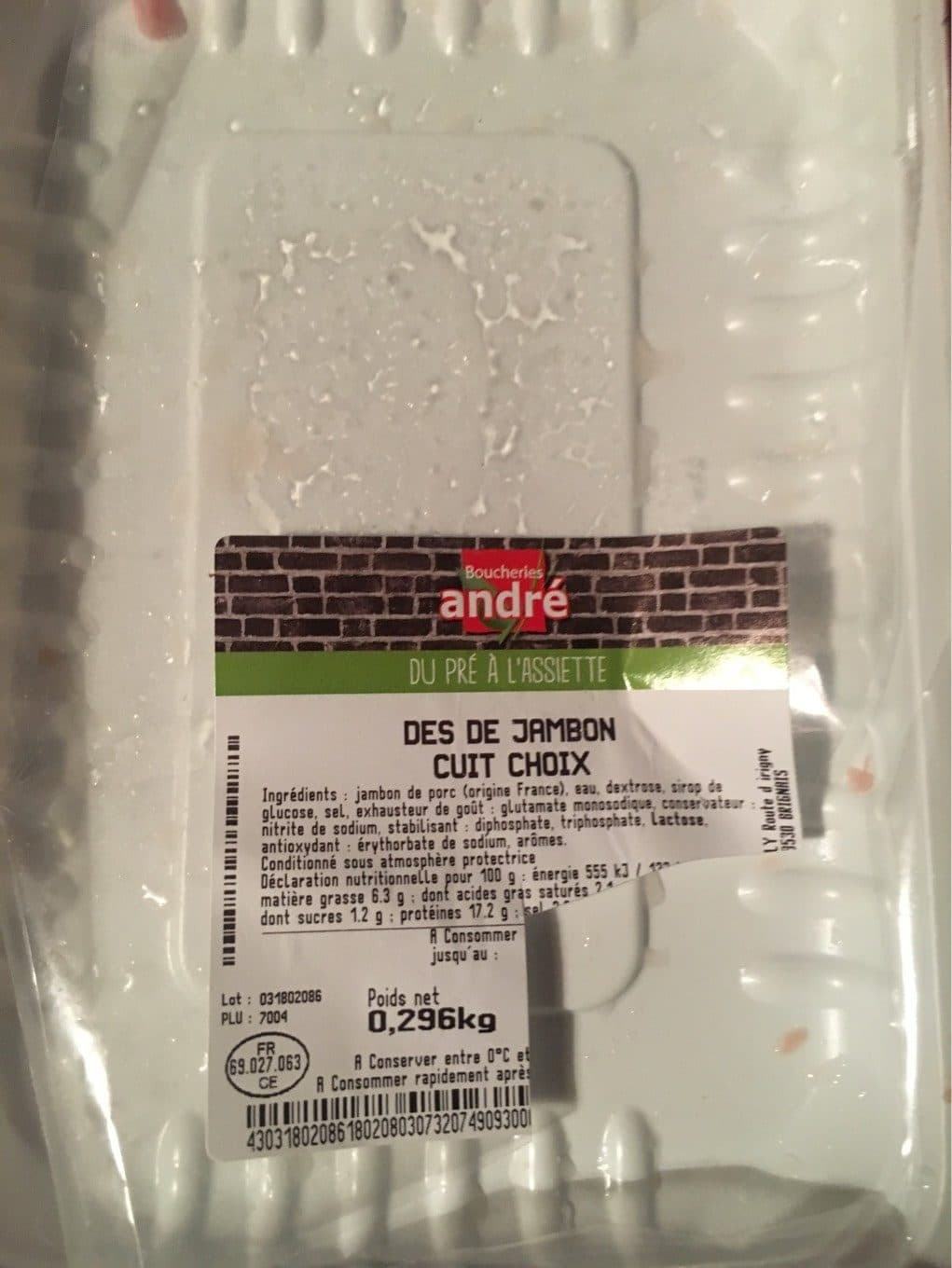 Boucheries André Dés de jambon packshot