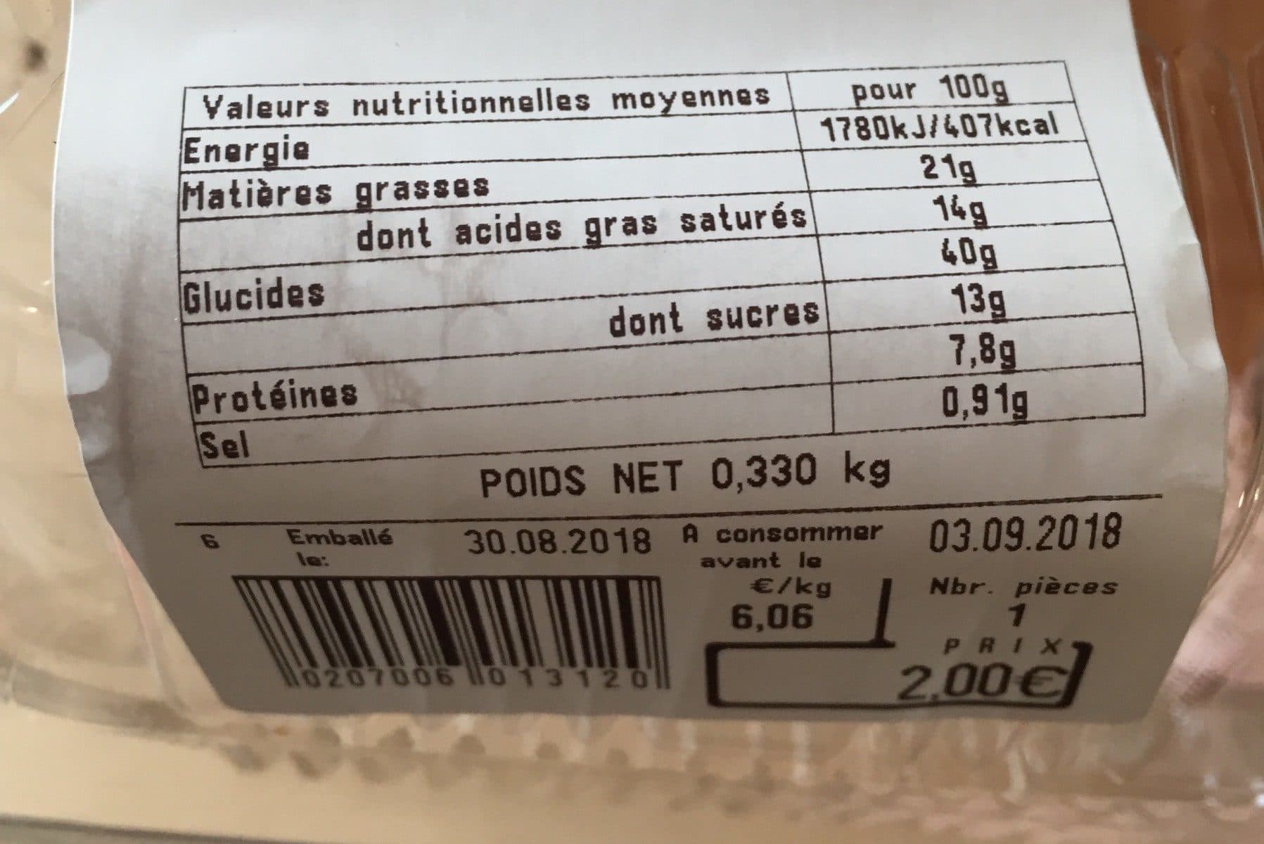 Open Food Facts Pain chocolat PB x 4 packshot
