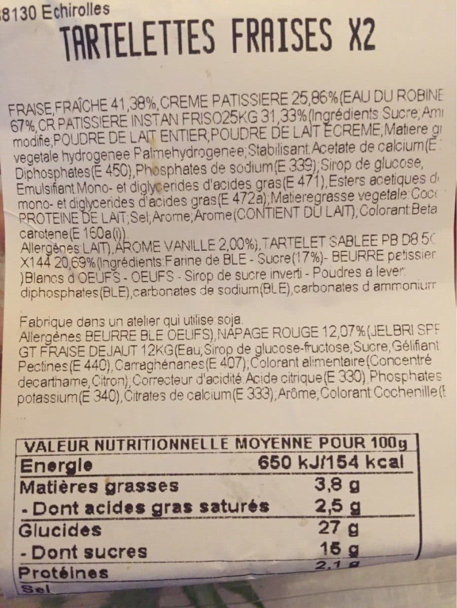 Open Food Facts Tartelettes fraise packshot