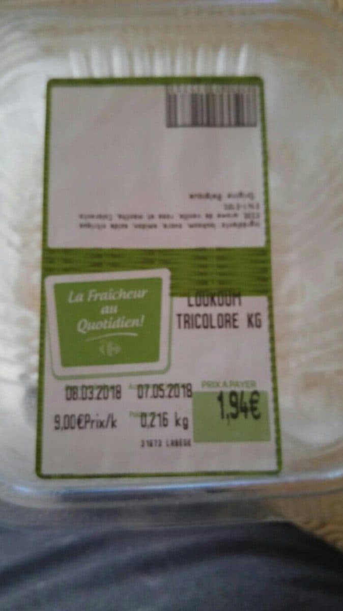 Open Food Facts Loukoum Tricolore kg packshot