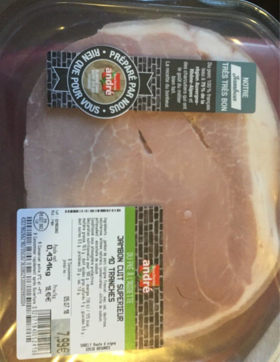 Open Food Facts Jambon cuit superieur 10 tranches packshot