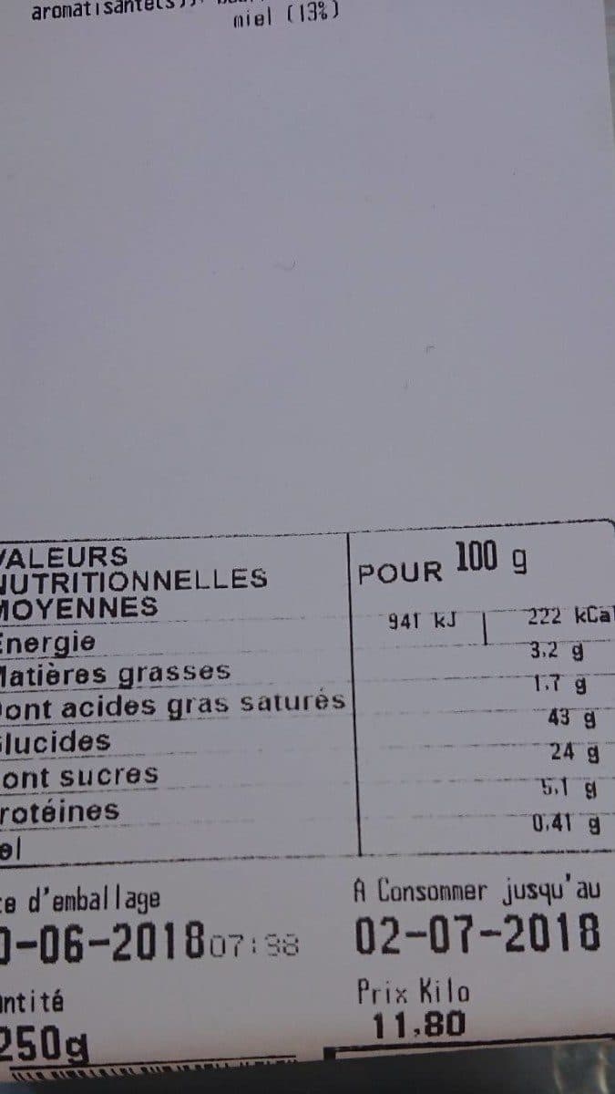 Open Food Facts Crêpe maison au miel packshot