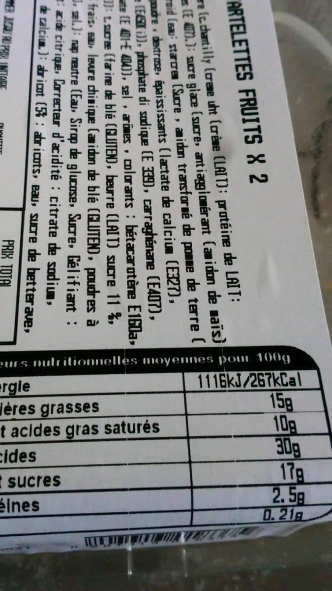 Open Food Facts Tartelette aux fruits packshot
