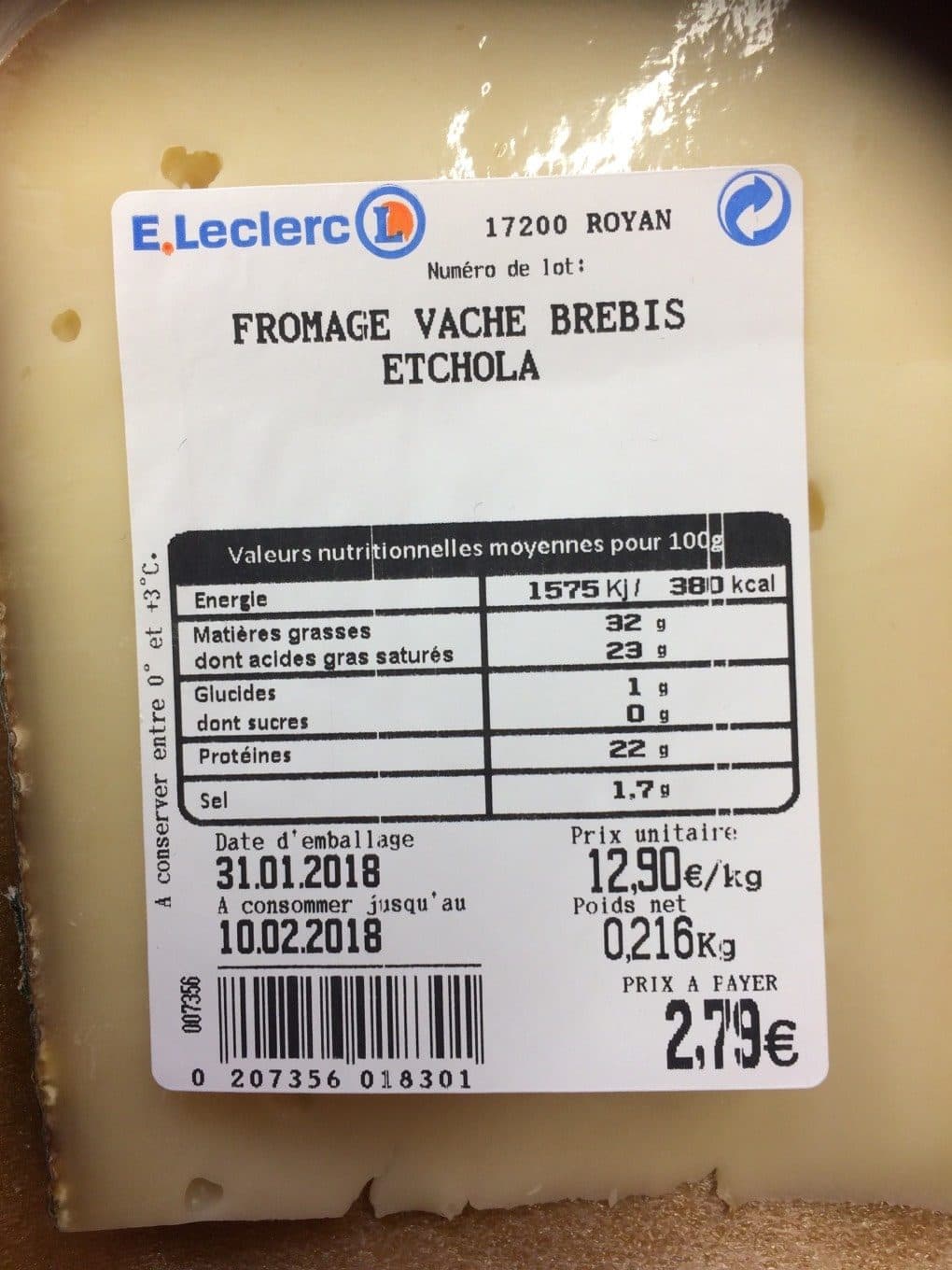 Leclerc Fromage vache brebis packshot