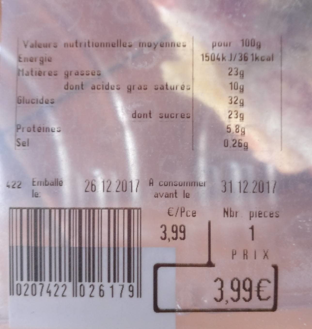 Leclerc Pains au chocolat et amande x4 packshot