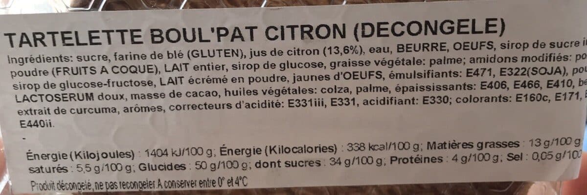 Open Food Facts Tartelette citron packshot