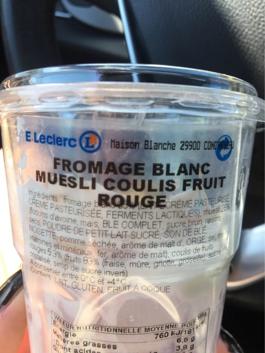 Open Food Facts Fromage blanc muesli coulis fruit rouge packshot