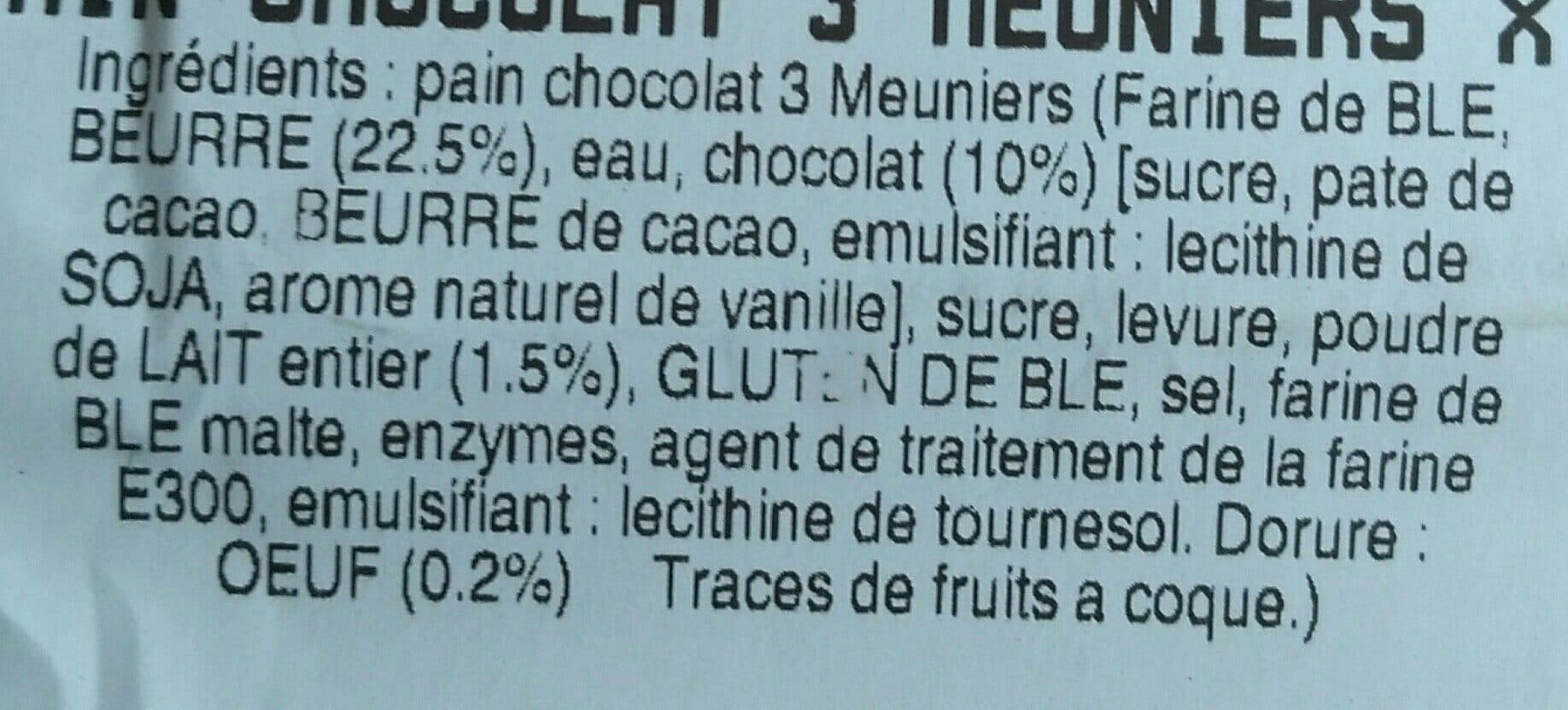 Open Food Facts Pain chocolat 3 meuniers packshot