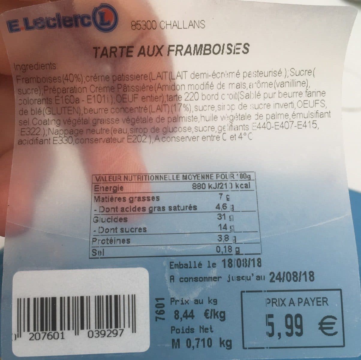 Open Food Facts Tarte aux framboises packshot