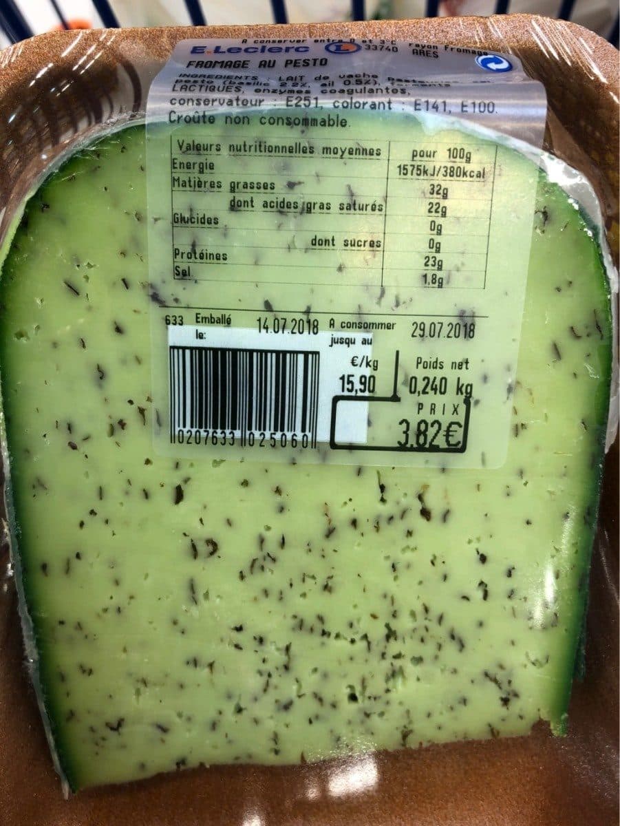 Open Food Facts Fromage au Pesto packshot