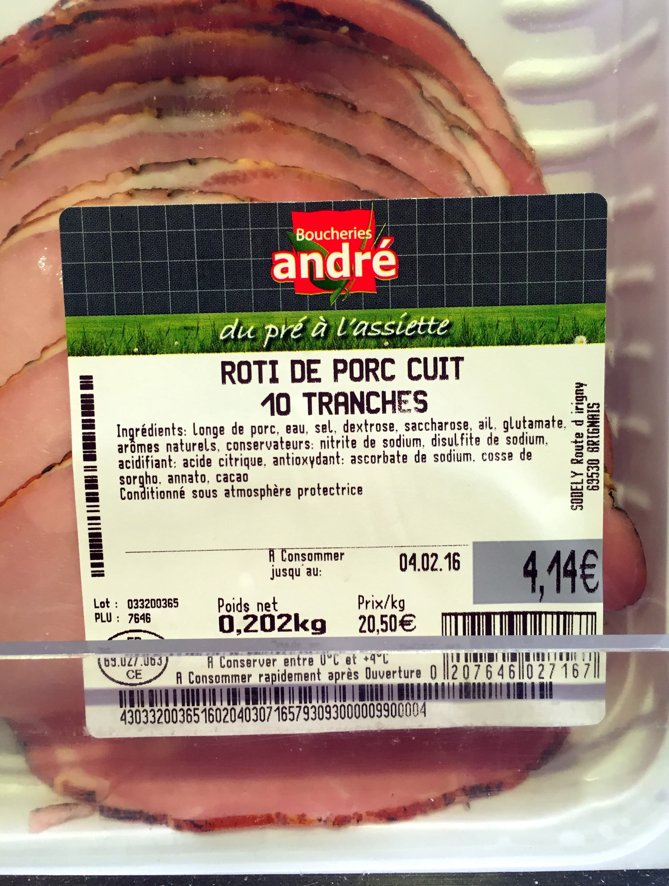 Boucheries André rôti de porc cuit packshot
