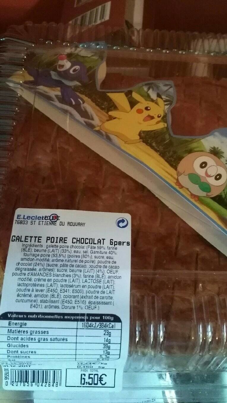 Leclerc Galette poire chocolat packshot