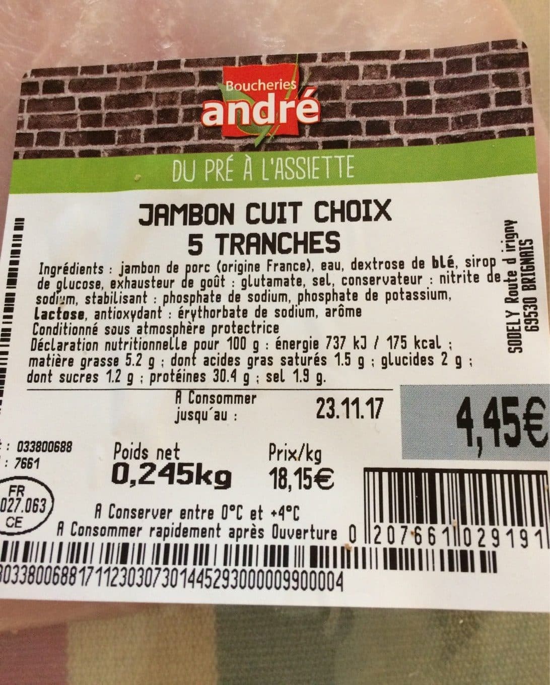 André Jambon cuit choix packshot