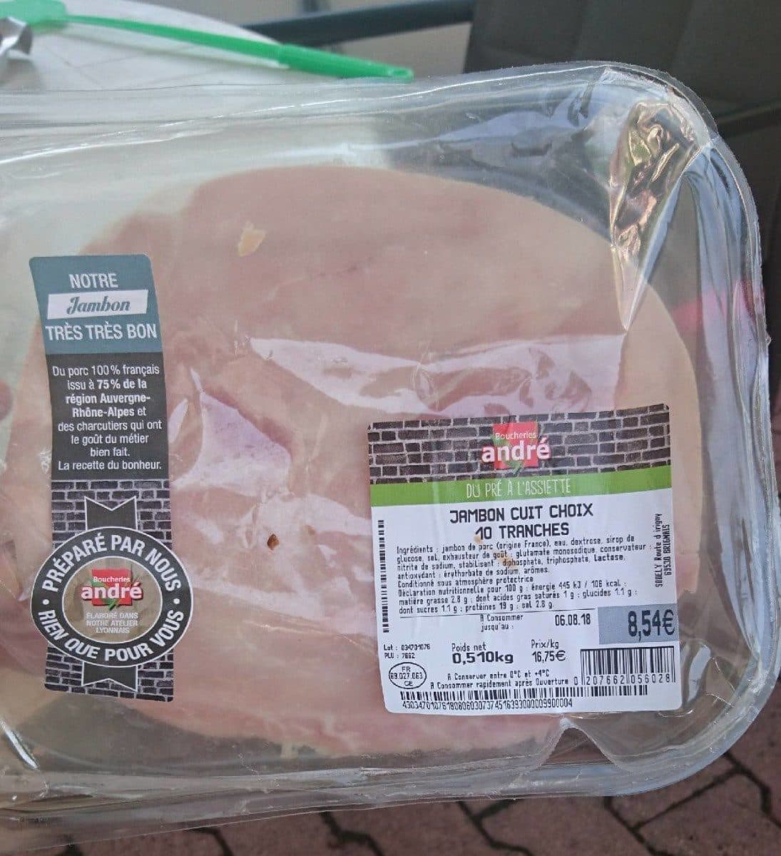 Open Food Facts Jambon cuit choix 10 tranches packshot