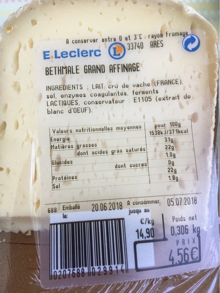 Open Food Facts Bethmale grand affinage packshot