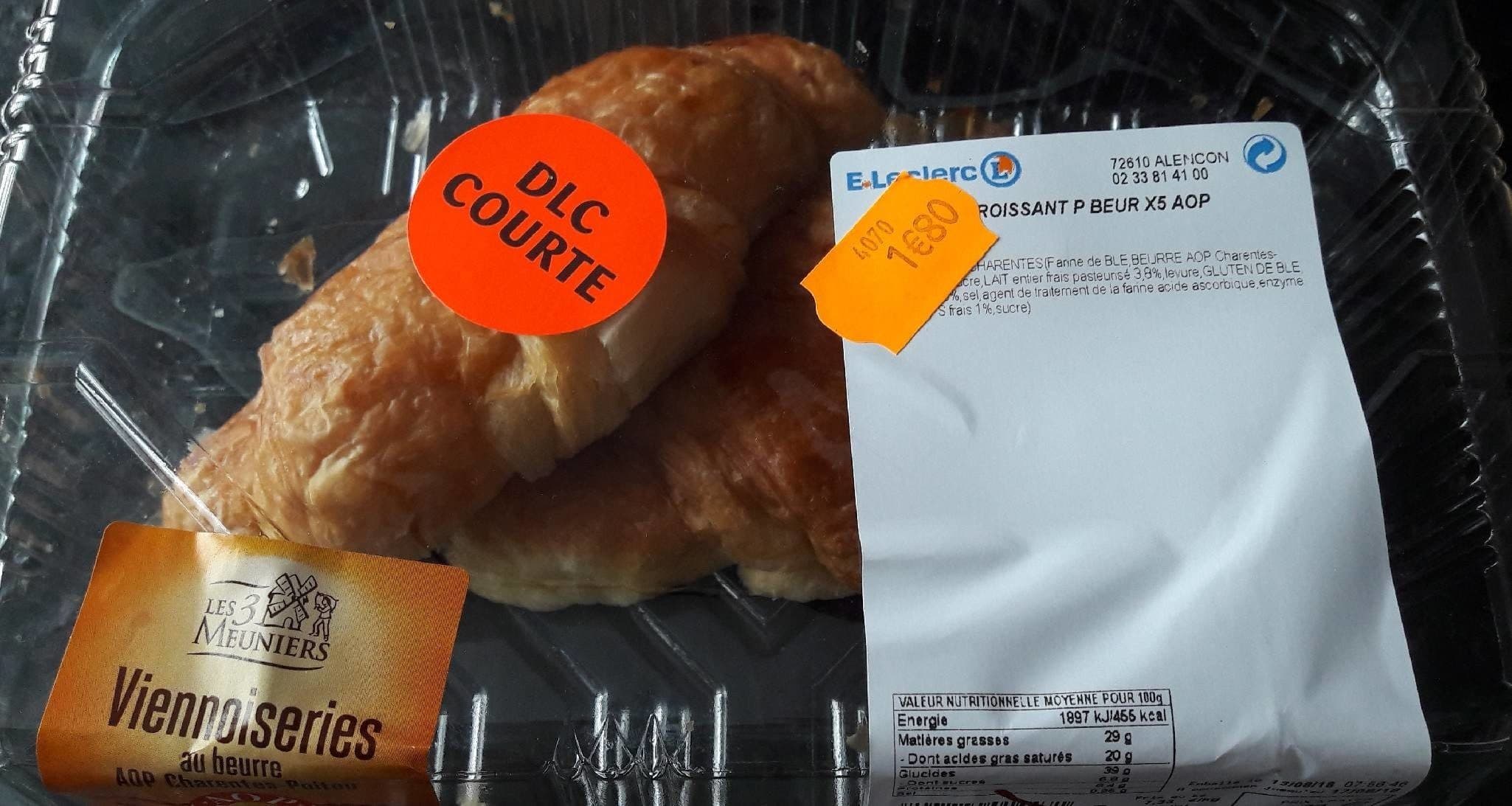 Les 3 Meuniers Croissant beur ×5 packshot