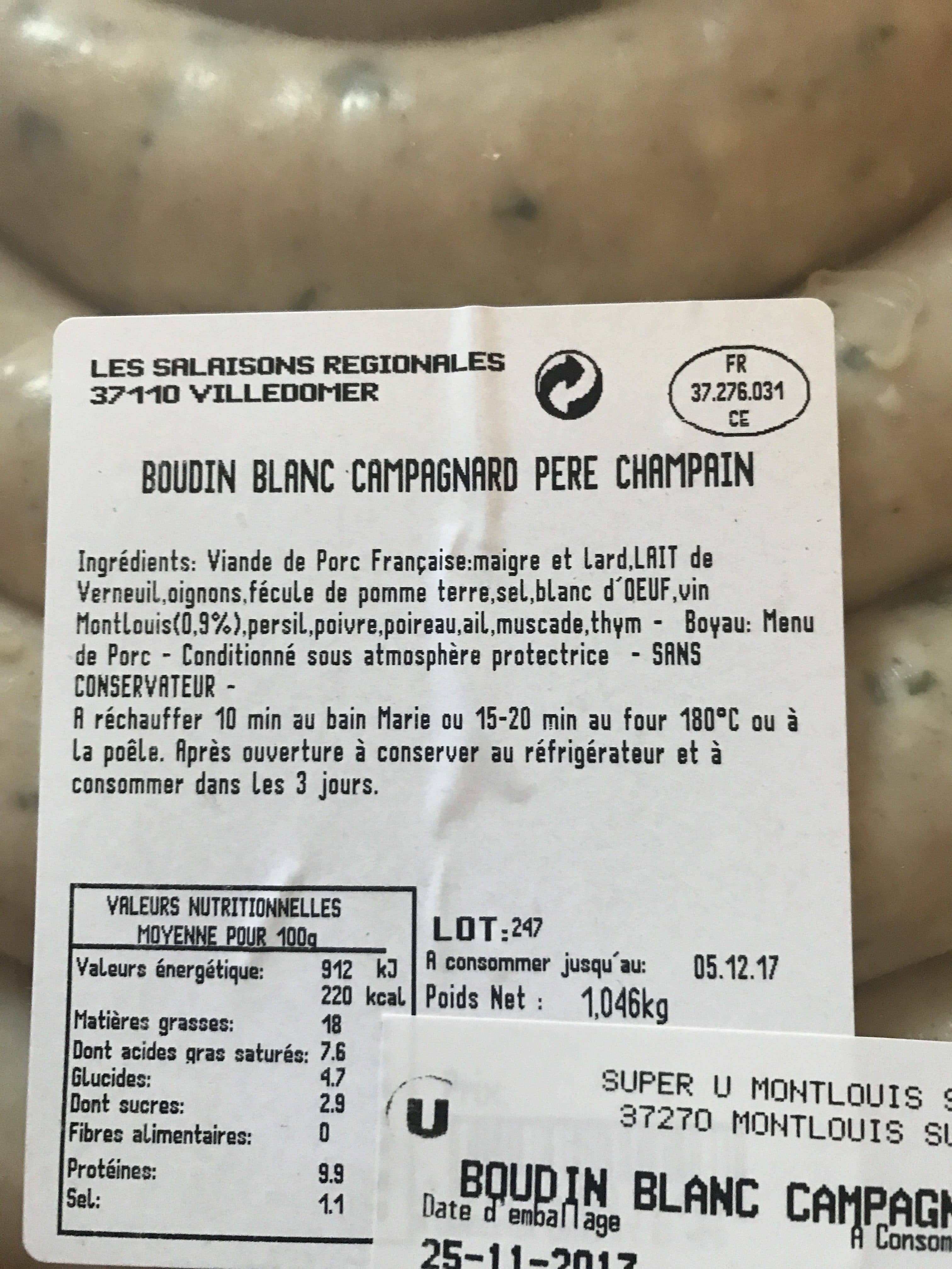 Le Père Champain Boudin blanc campagnard packshot