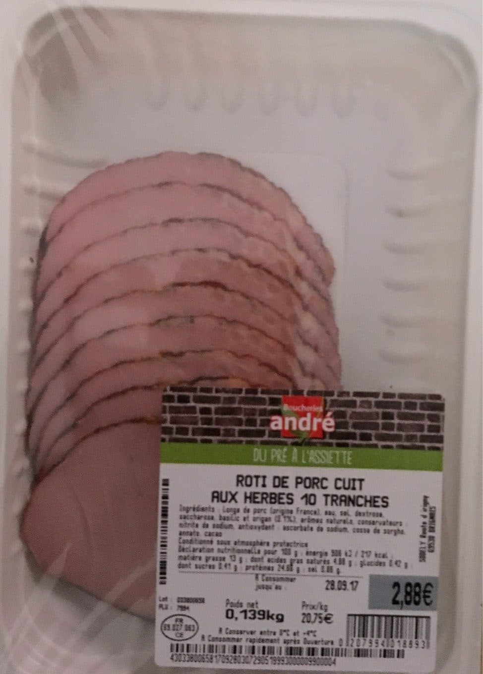 Boucheries André Roti de porc aux herbes packshot