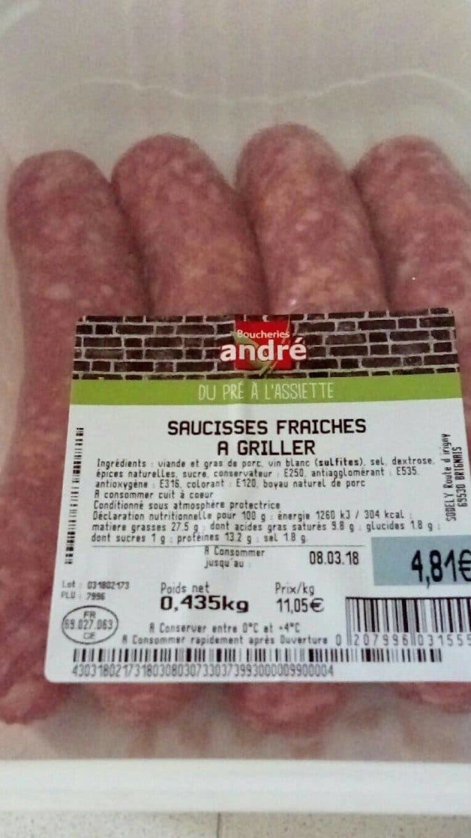 Open Food Facts Saucisses fraîches à griller packshot