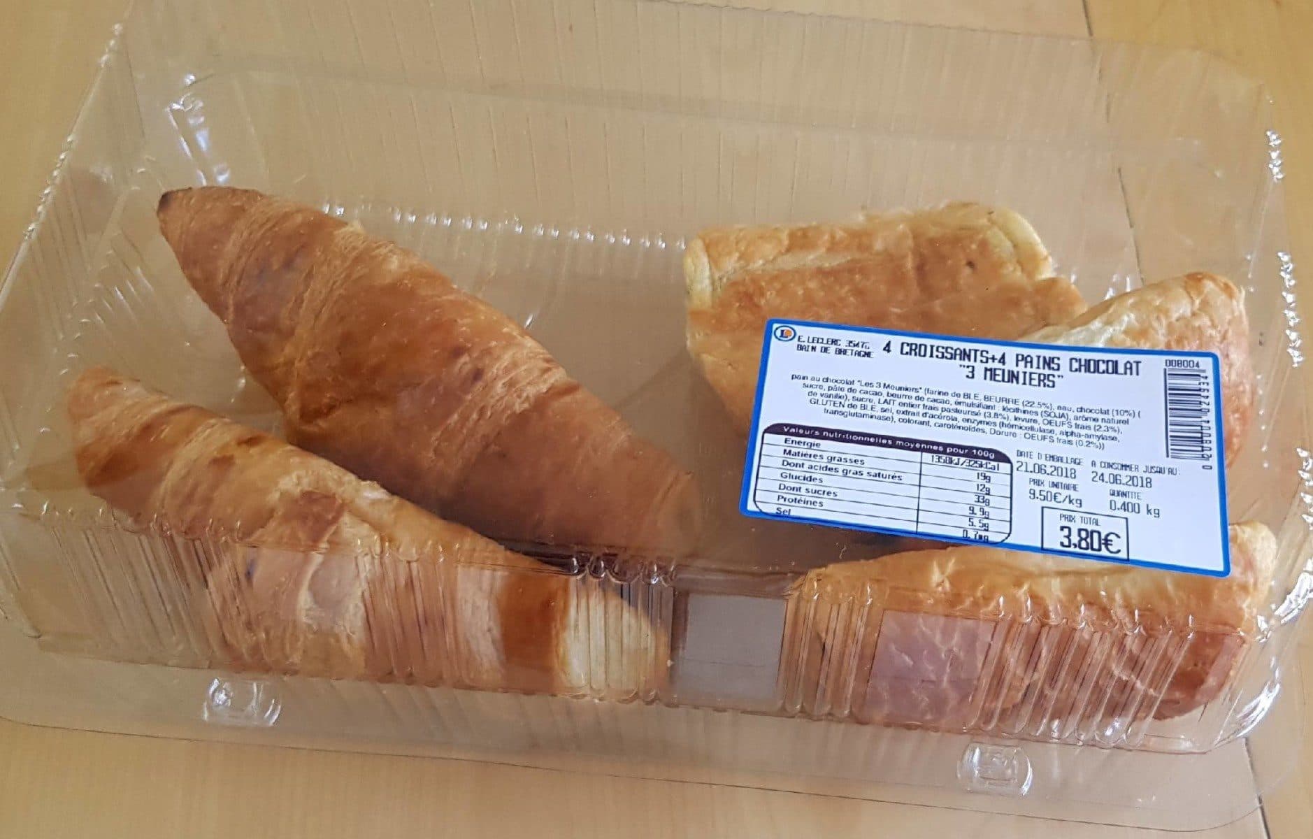 Leclerc Croissant et pains au chocolat 3 meuniers Leclerc packshot
