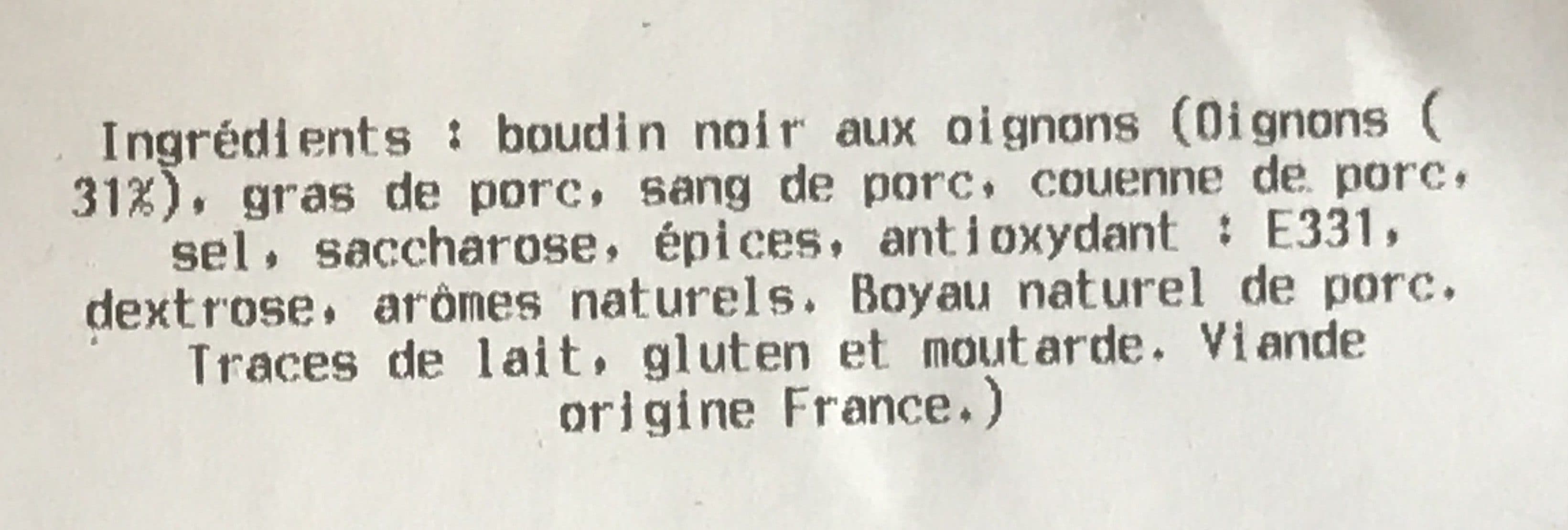 Open Food Facts Boudin noir aux oignons packshot