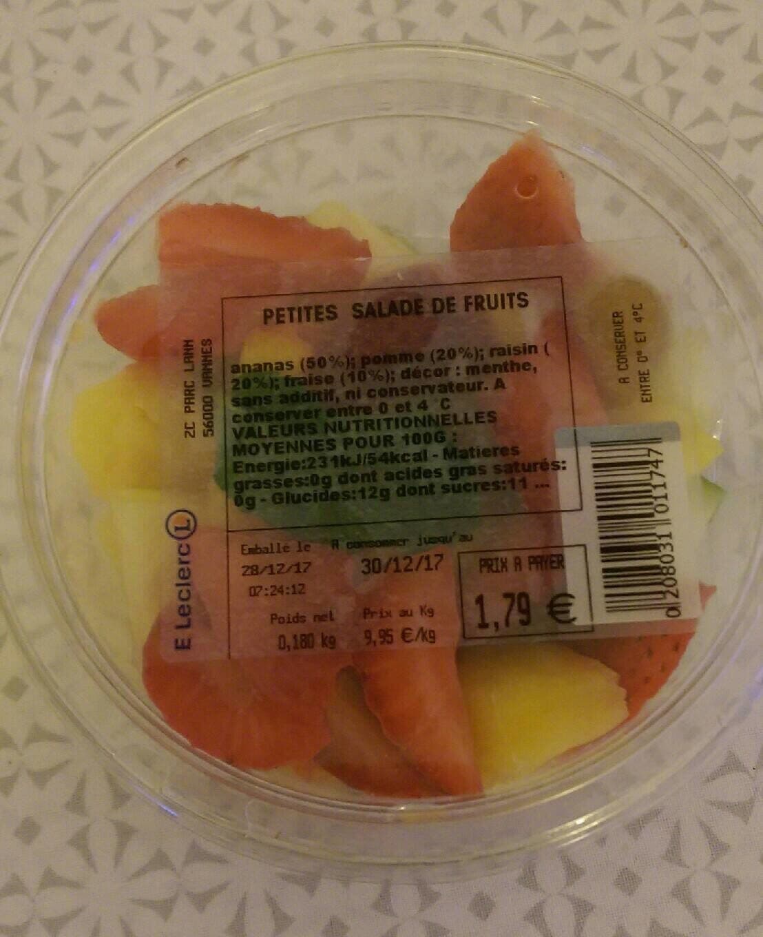 Fabrication Leclerc Petites salade de fruits packshot