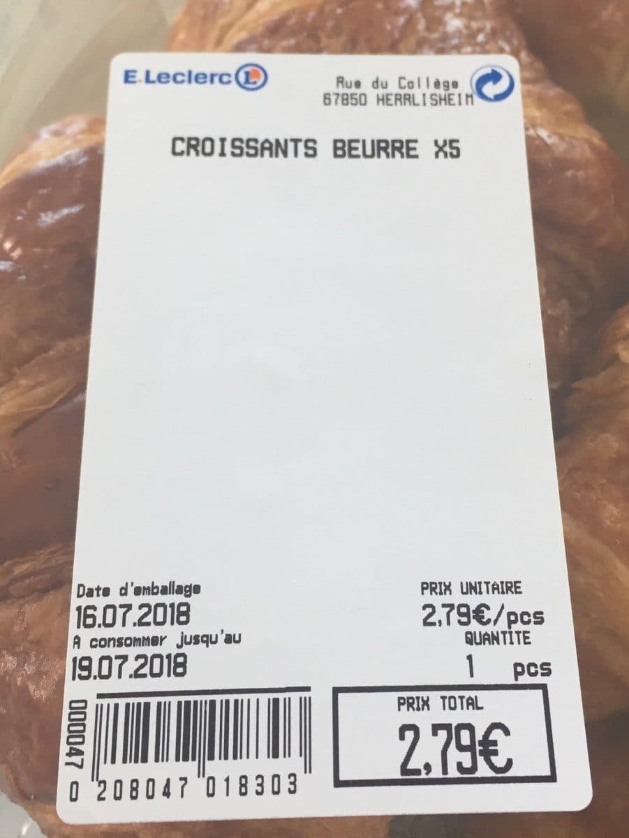 E.Leclerc Croissants beurre x5 packshot